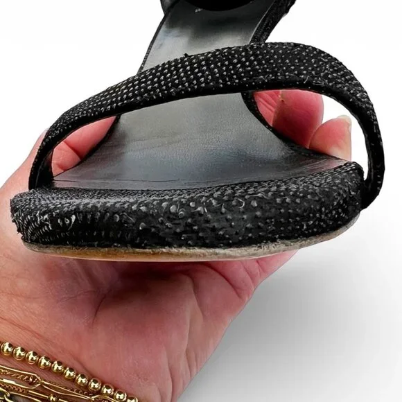 STUART WEITZMAN Goosebump Ankle Black 75 Nudist Dress Sandals Heels | Sz 8 - Picture 12 of 14